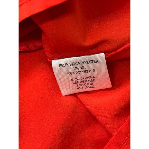 ModCloth Dress Womens 10 Fit and Flare Long Sleeve Pleated Red Blue Print Fall - Picture 11 of 16